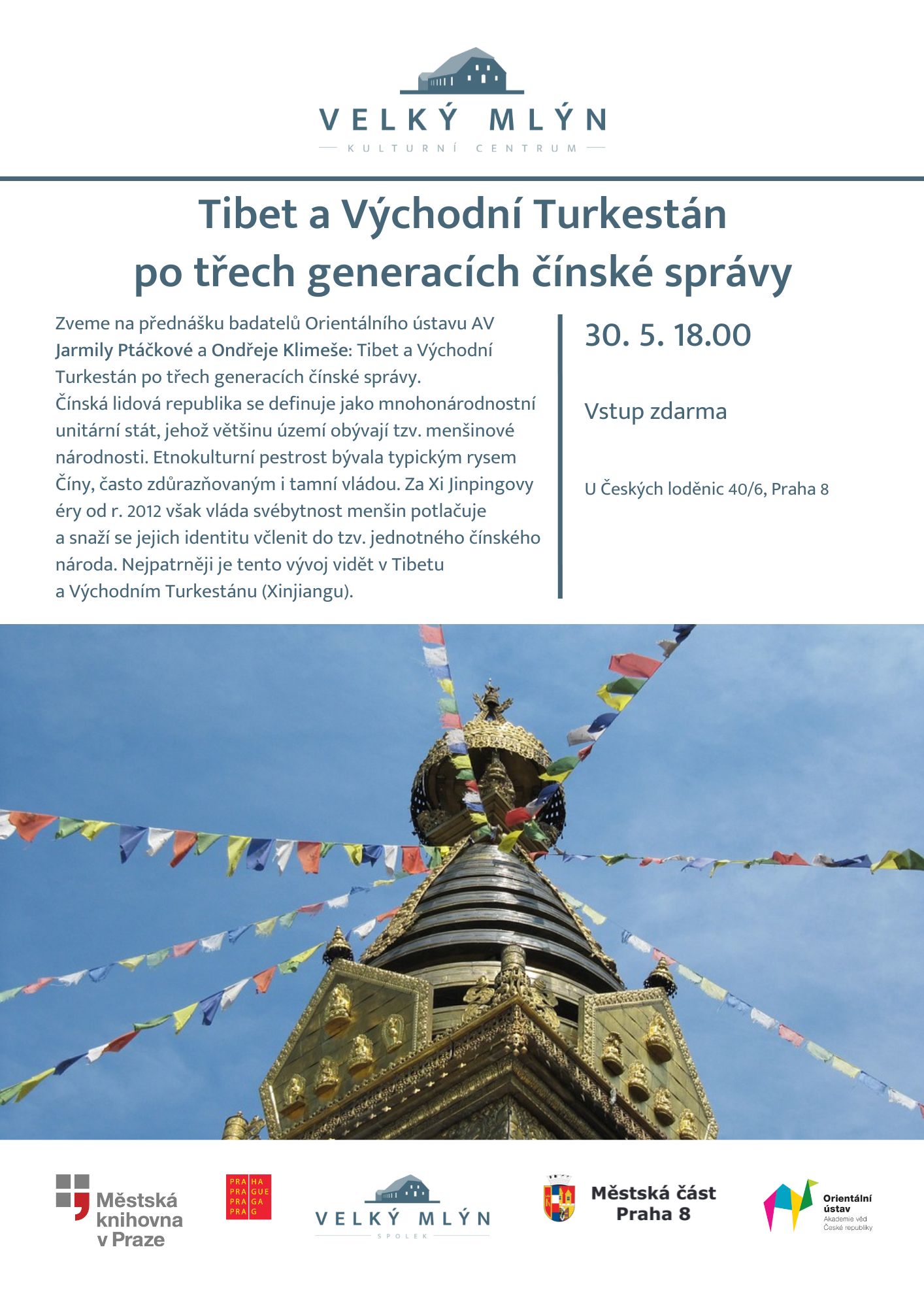 Tibet plakát Velký mlýn - Tibet a Východní Turekstán
