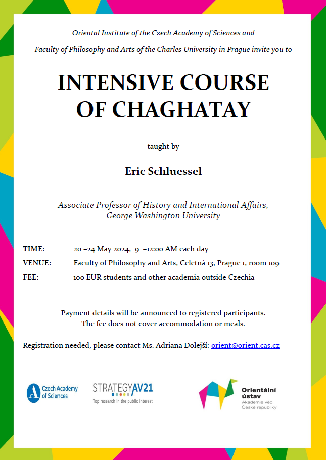 Intensive course of Chaghatay UPDATED 22-4-2024