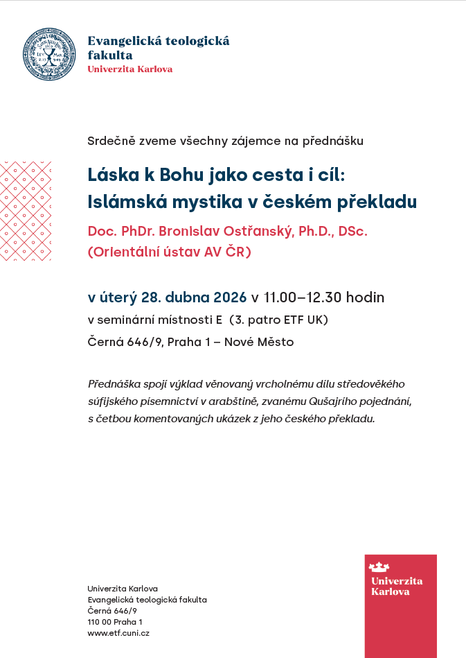 Láska k bohu - Evangelická teologická fakulta