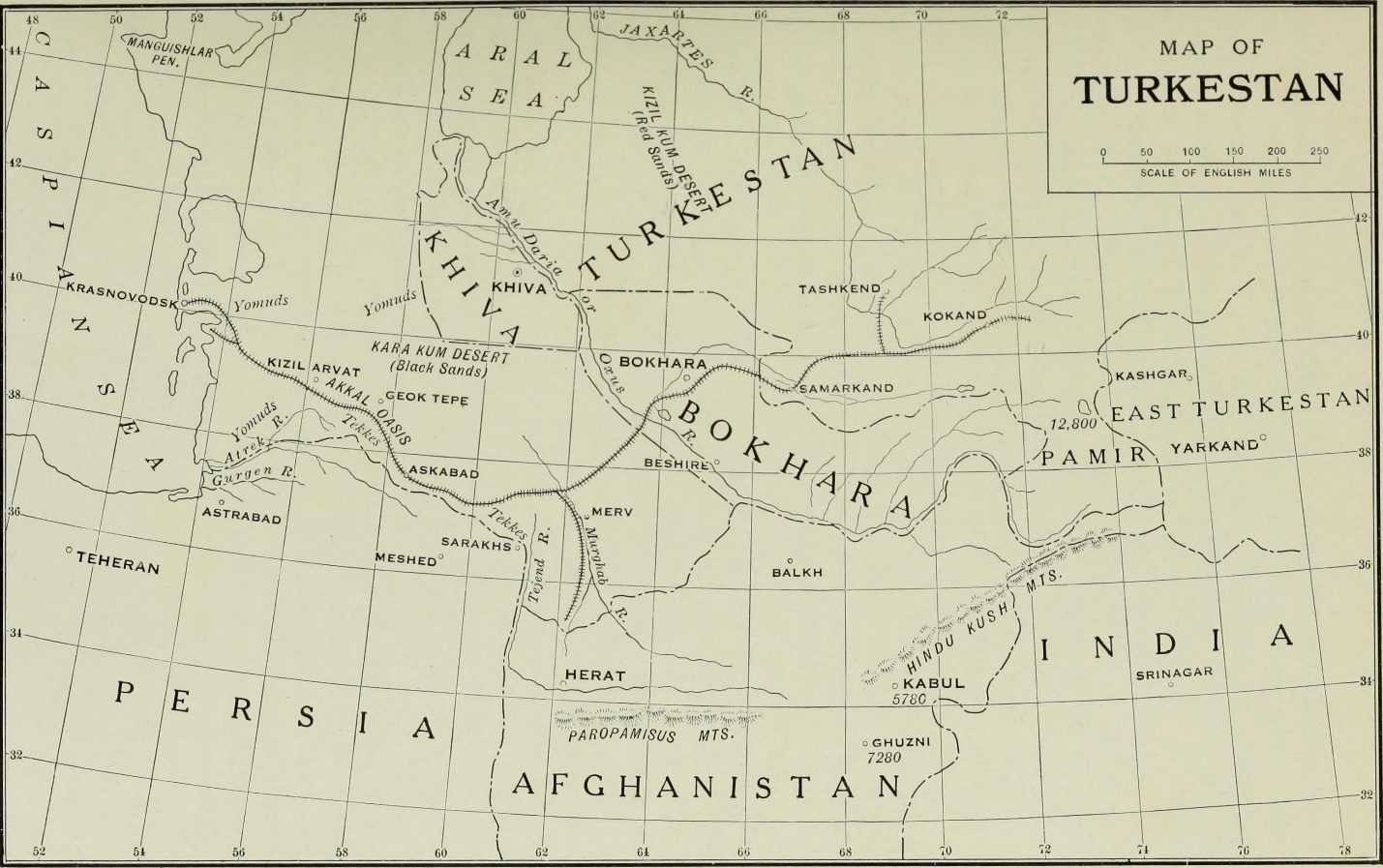 Map of Turkestan