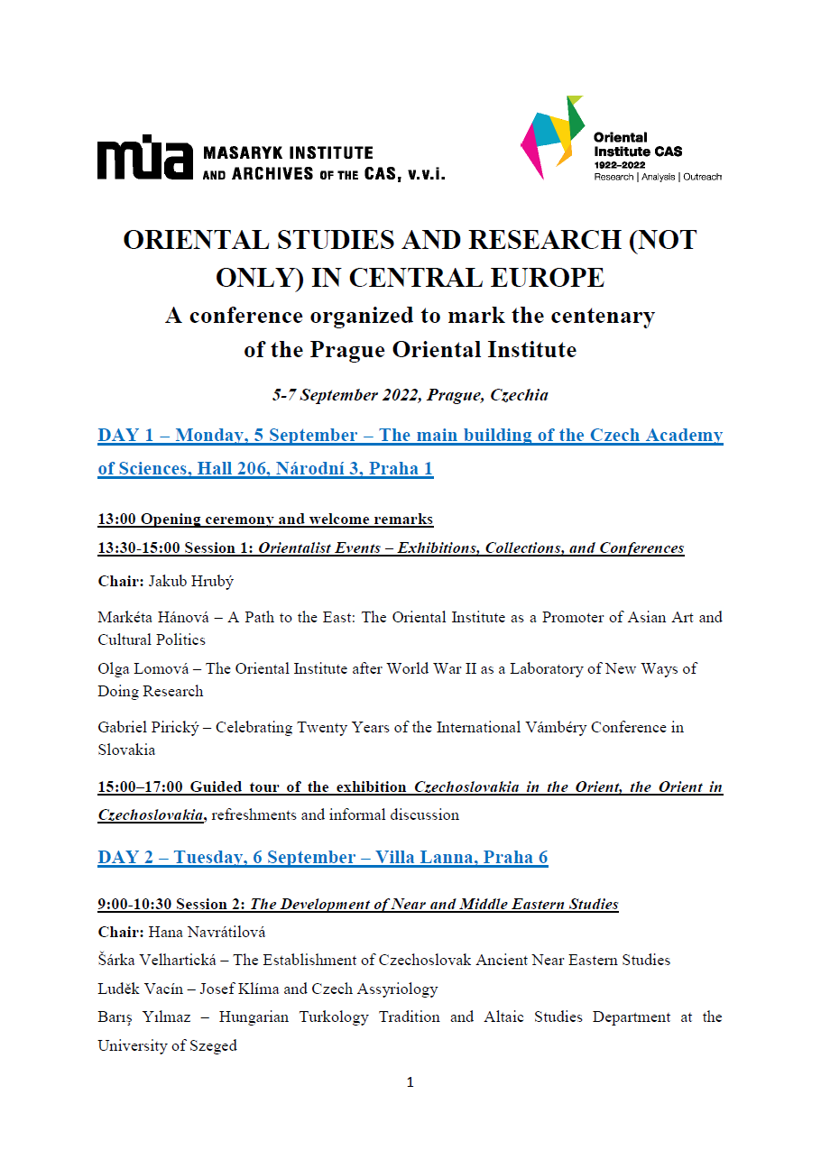 Oriental Studies and Research CONF.PROG. 1-3