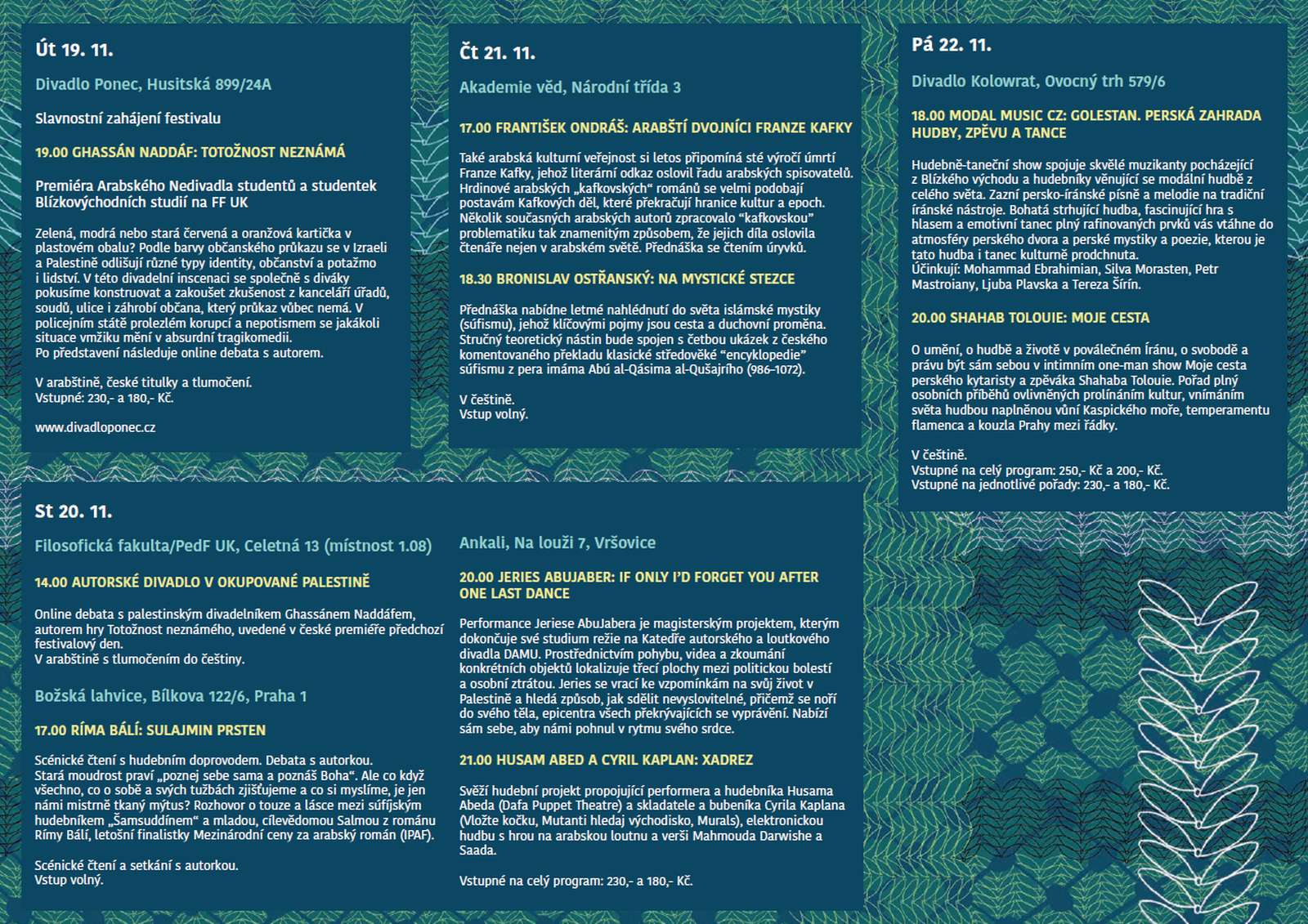 Program festivalu Nad Prahou 19-22-10