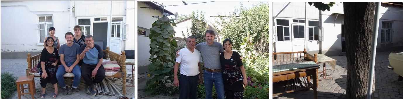 With Nina and Boris in their courtyard